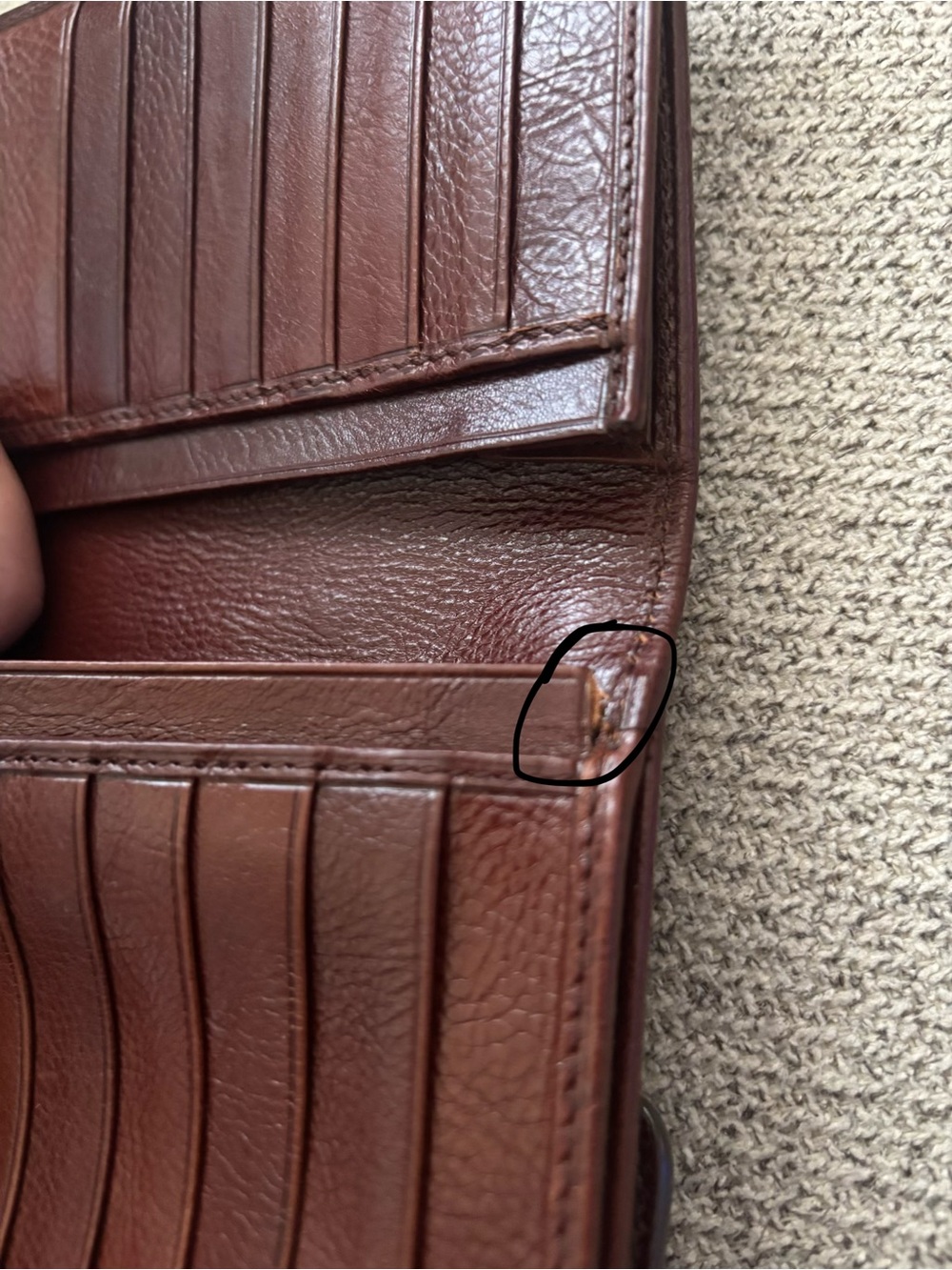 Rare Vintage Christian Dior Brown Leather Embroidered Wallet - Picture 9 of 9